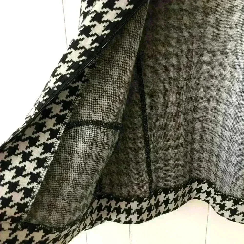 Ongue Petite Zip Up Houndstooth Cotton Blend Jacket Size M